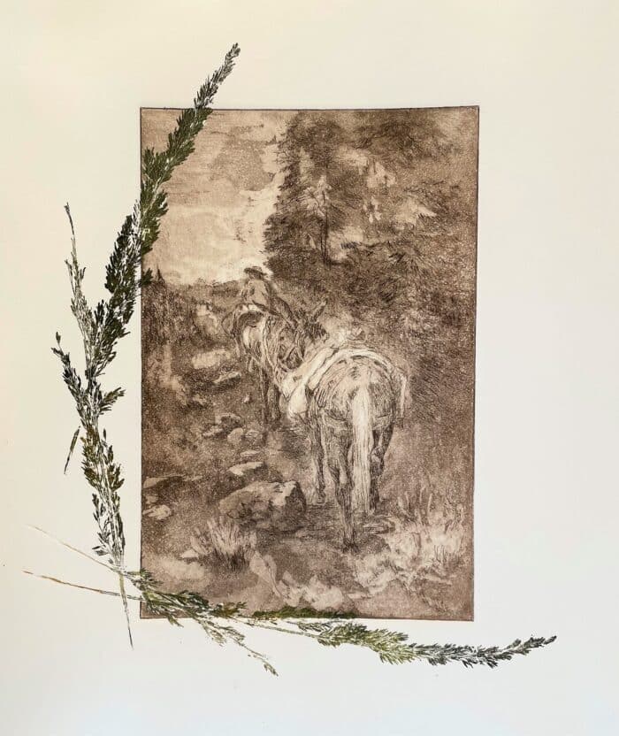 Trail Into Camp  - Original Etching